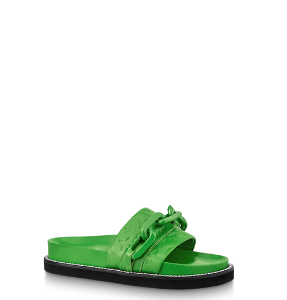  Dép Nữ Louis Vuitton Lv Sunset Flat Comfort Mules Green 