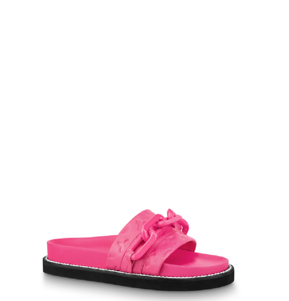  Dép Nữ Louis Vuitton Lv Sunset Flat Comfort Mules Rose Pop Pink 