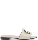  Dép Nữ Gucci Interlocking G Cut-Out Slide Sandal 'White Leather' 