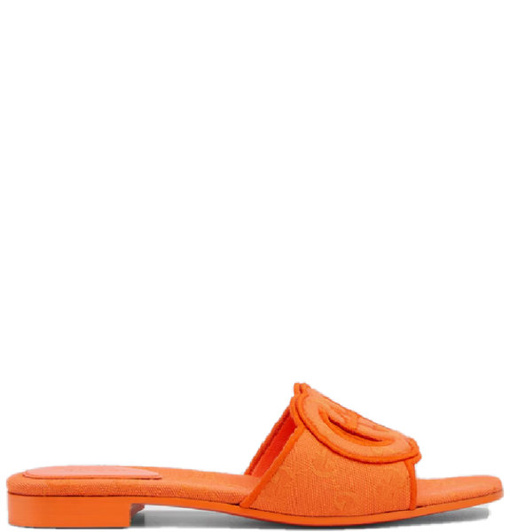  Dép Nữ Gucci Interlocking G Slide Sandal 'Orange GG Canvas' 