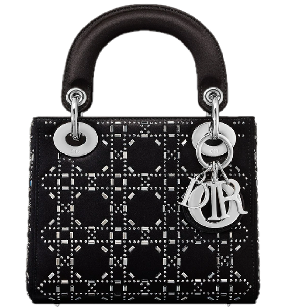  Túi Nữ Dior Mini Lady Dior Bag 'Black Satin' 