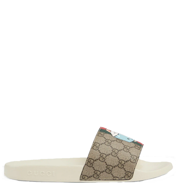  Dép Nam Gucci Animal Web Slide 'Beige' 