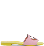  Dép Nữ Gucci Interlocking G Slide Sandal 'Pink And Yellow Suede' 