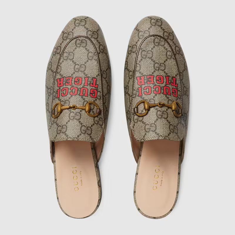  Giày Nữ Gucci Tiger GG Princetown Slipper 'Beige' 