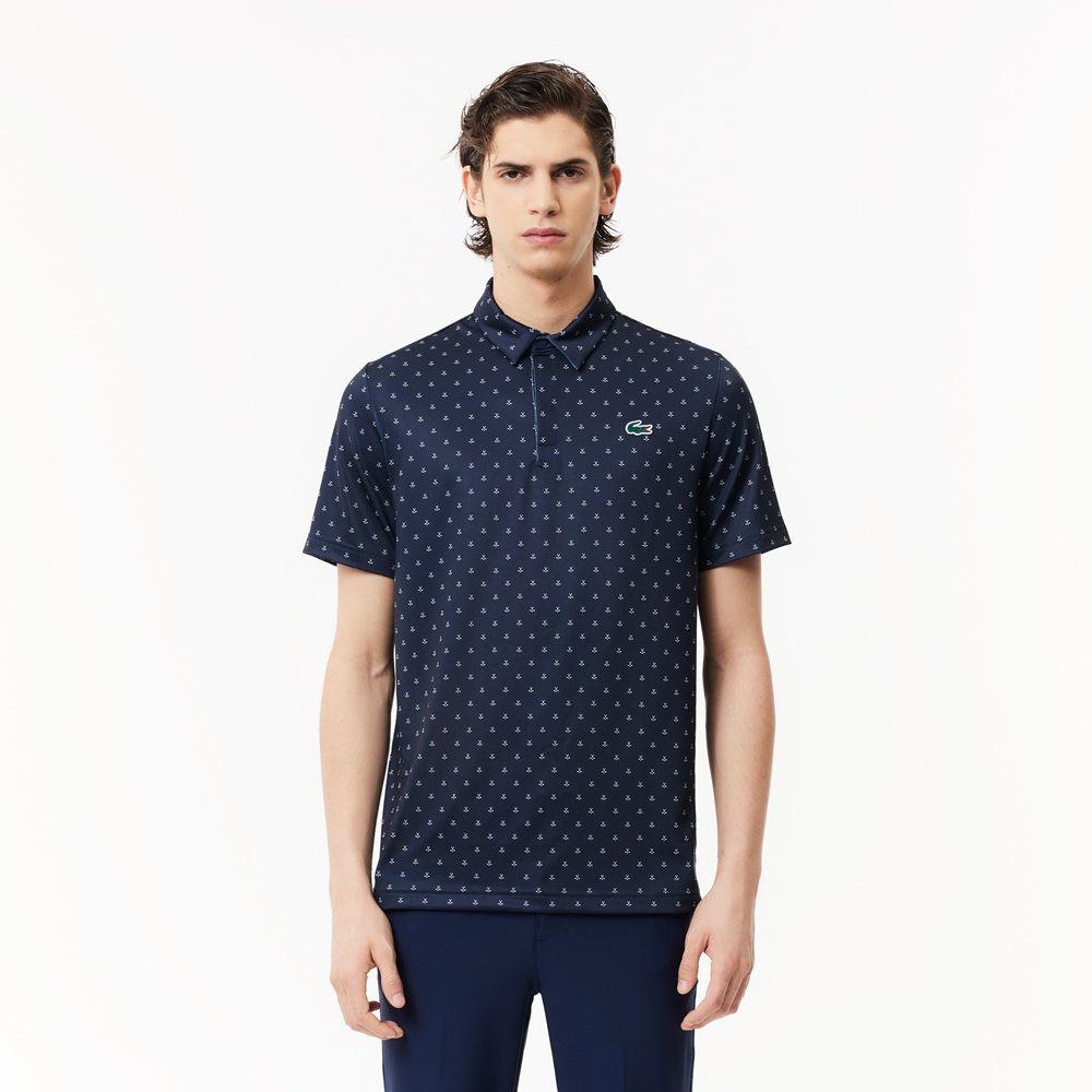  Áo Lacoste Anti-UV Printed Golf 'Blue' 