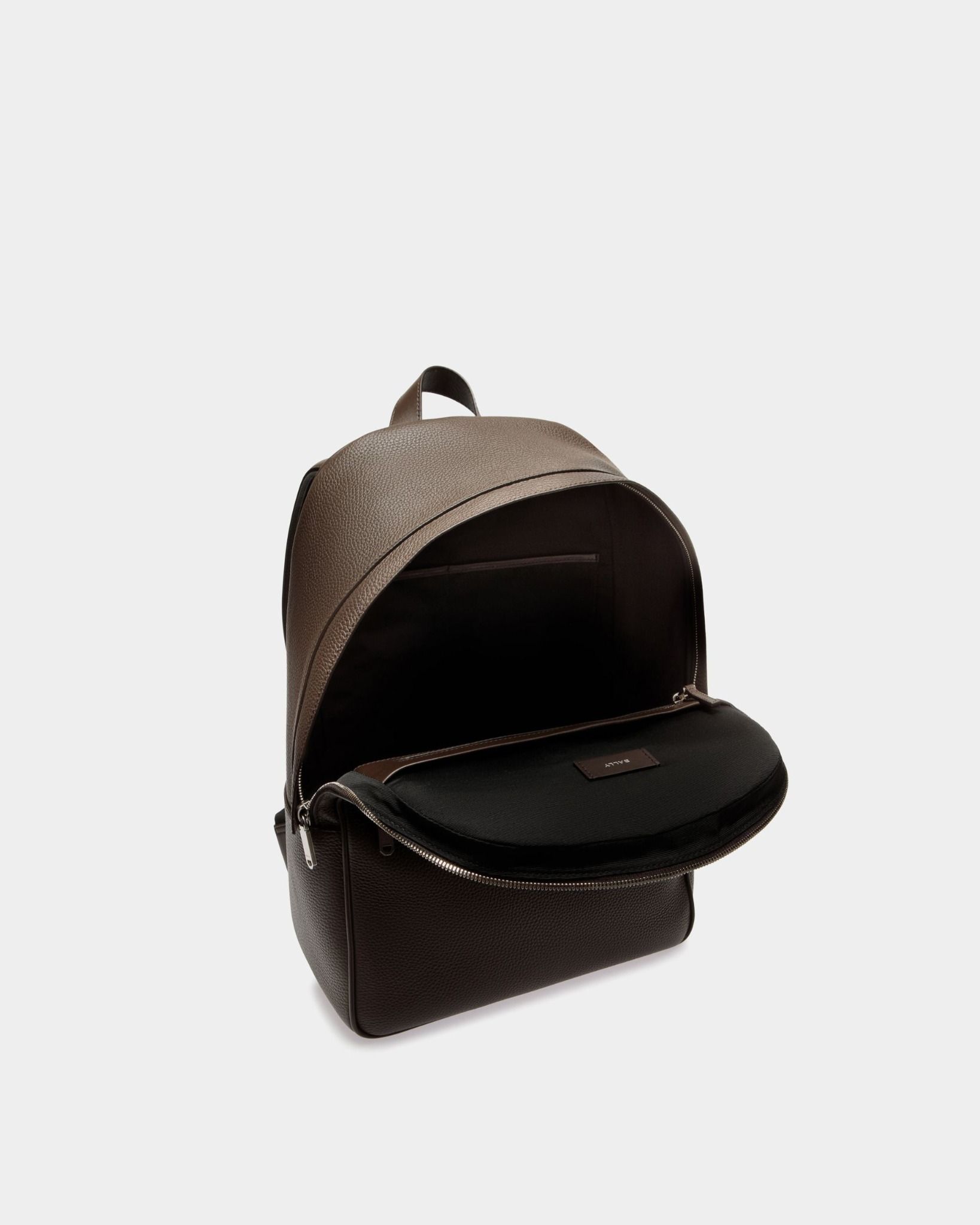  Balo Bally Oeden Backpack In Leather 'Ebano' 