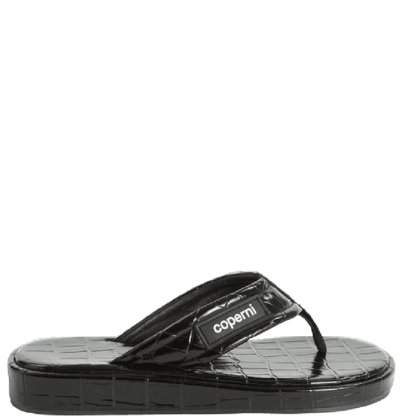  Dép Coperni Croco Branded Flip Flop 'Black' 