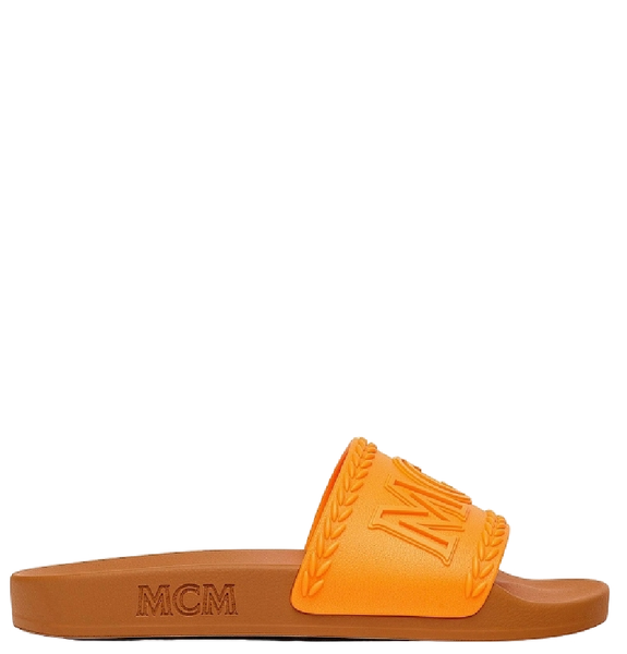  Dép MCM Big Logo Rubber Slides 'Orange' 