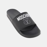  Dép Nam Moschino Milano Slides 'Black' 