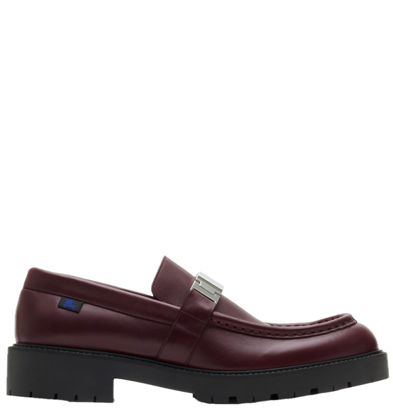  Giày Nam Burberry Leather Raft Loafers 'Beet' 