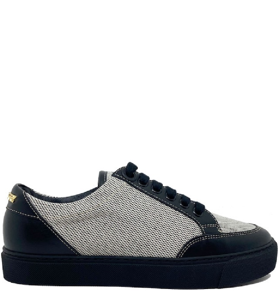  Giày Nam Burberry Logo Canvas Sneakers 'Black' 