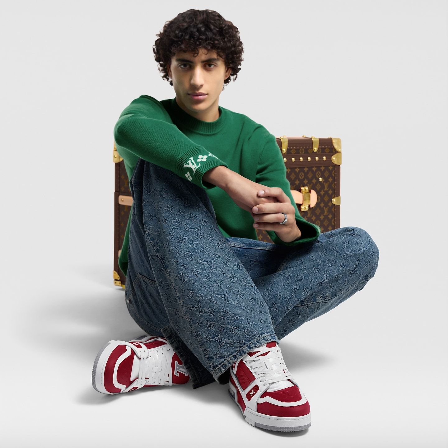  Giày Nam Louis Vuitton LV Trainers 'Sari Red' 