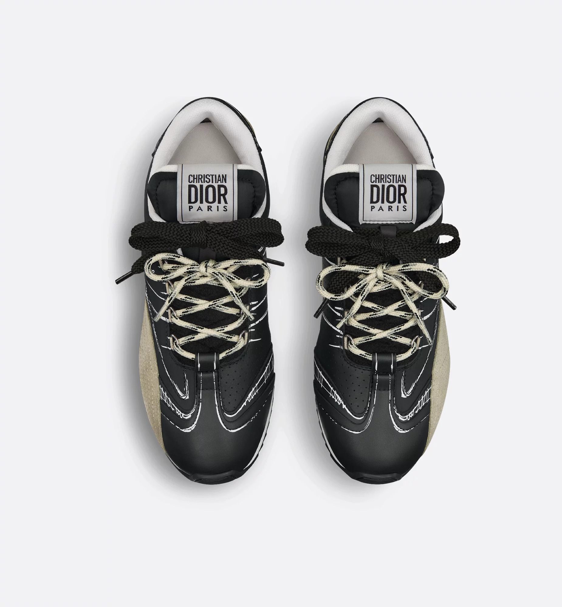  Giày Nữ Dior D-Sketch Sneaker 'Black' 