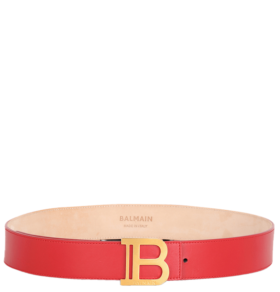  Thắt Lưng Nữ Balmain Leather B-Belt 'Red' 