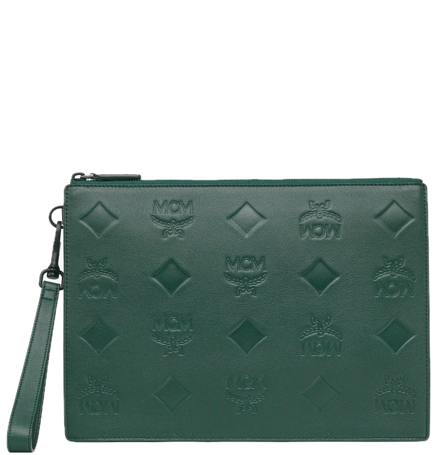  Túi MCM Aren Wristlet Zip Pouch 'Green' 