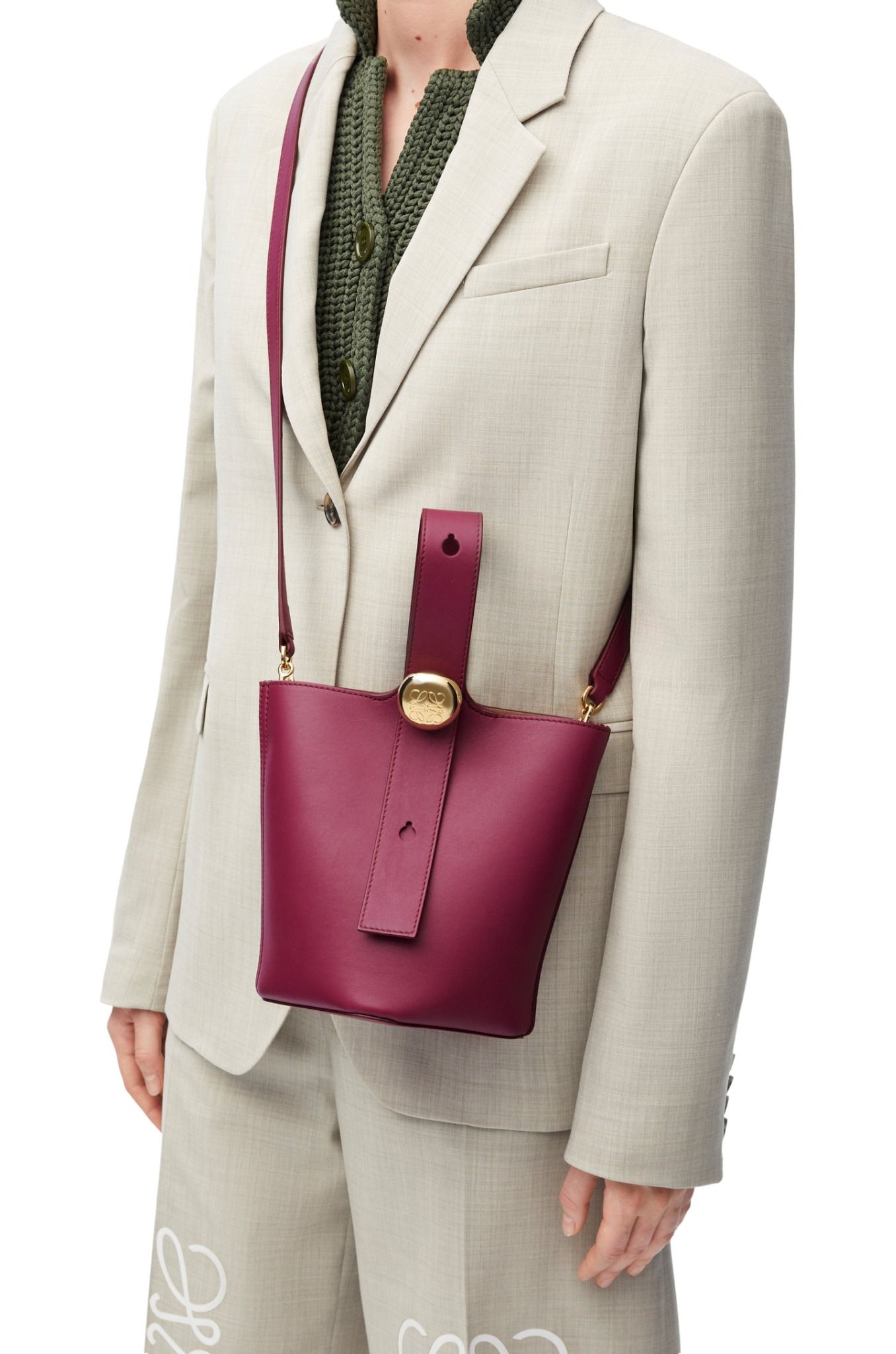  Túi Nữ Loewe Mini Pebble Bucket 'Crimson' 