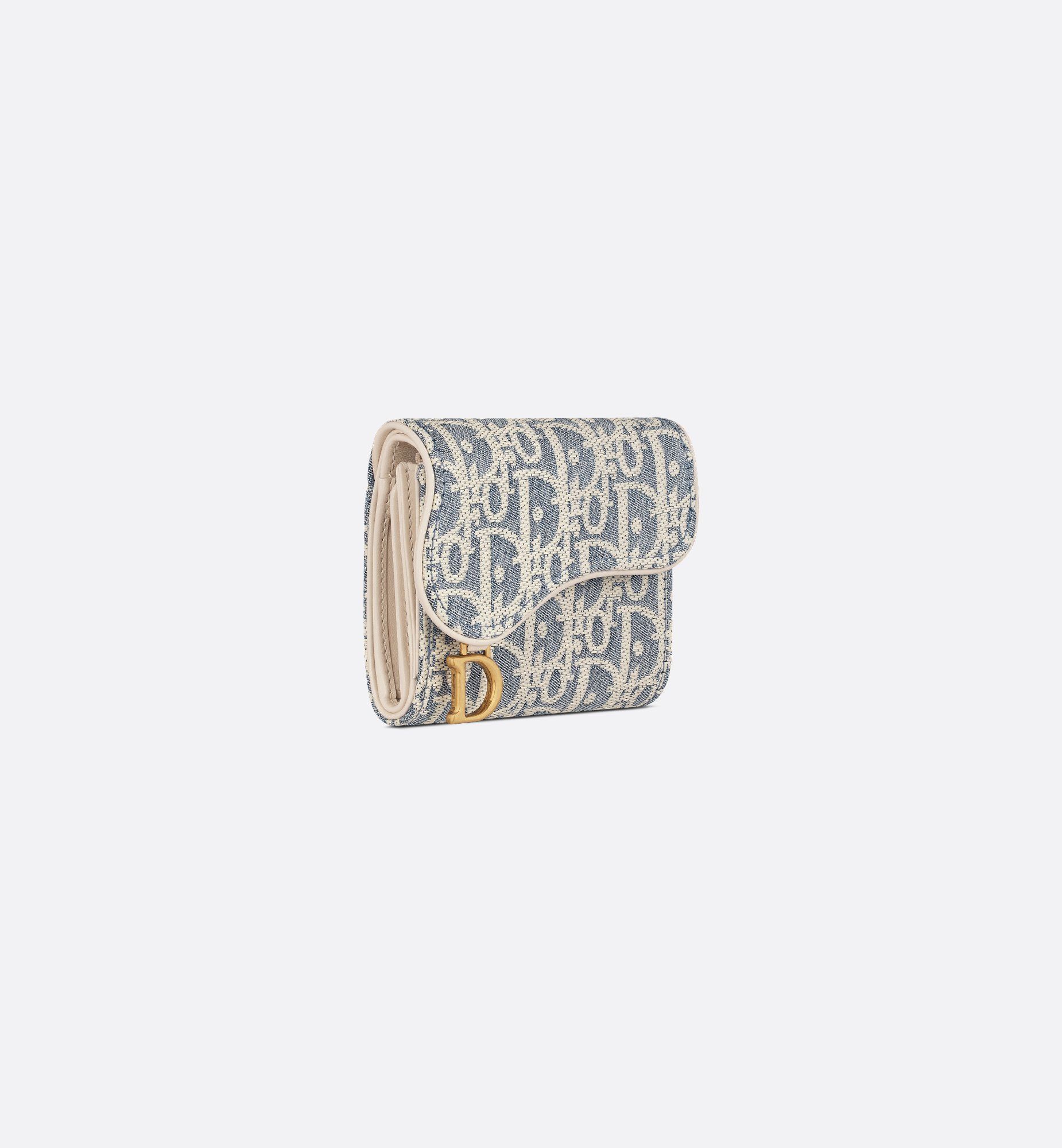  Ví Nữ Dior Saddle Lotus Wallet 'Blue' 