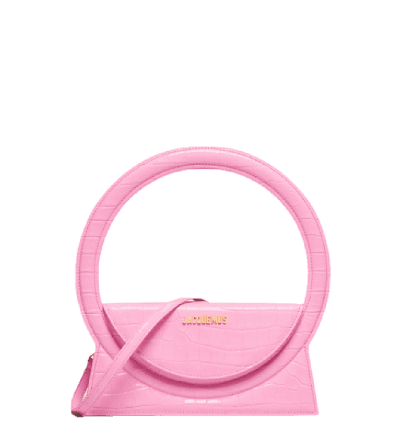  Túi Nữ Jacquemus Le Sac Rond 'Croco Pink' 