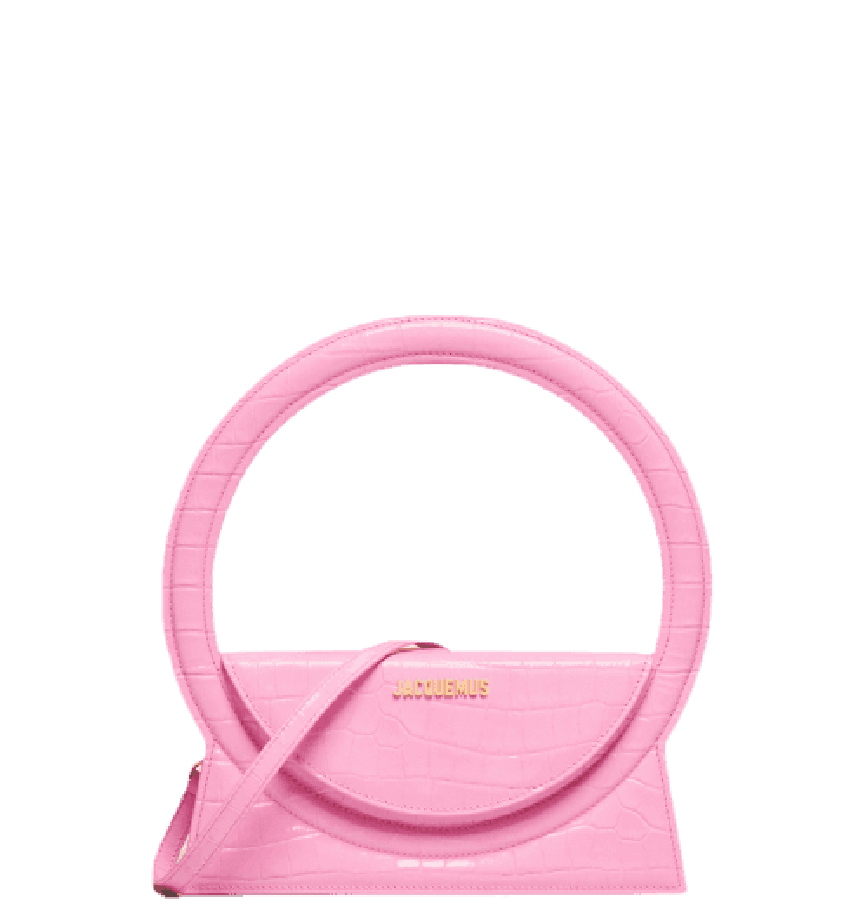  Túi Nữ Jacquemus Le Sac Rond 'Croco Pink' 
