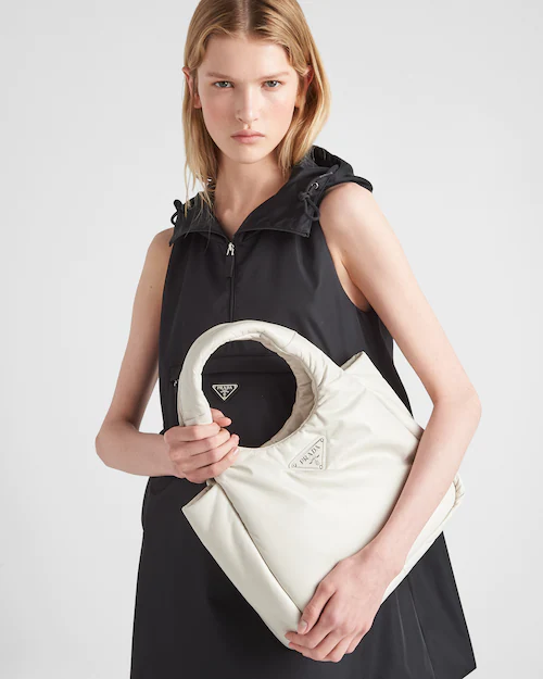 outfit prada nylon bag white