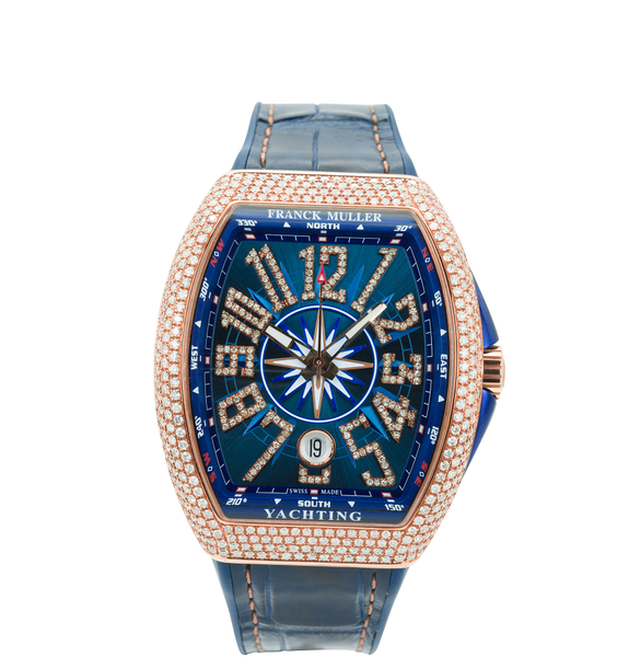  Đồng Hồ Nam Franck Muller Vanguard Yachting Rose Gold Full Diamonds 'Gold' 