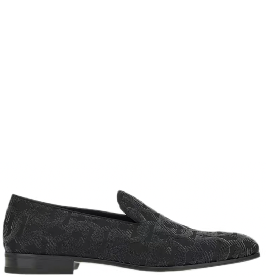  Giày Salvatore Ferragamo Nam Loafer With Gancini Pattern 'Black' 
