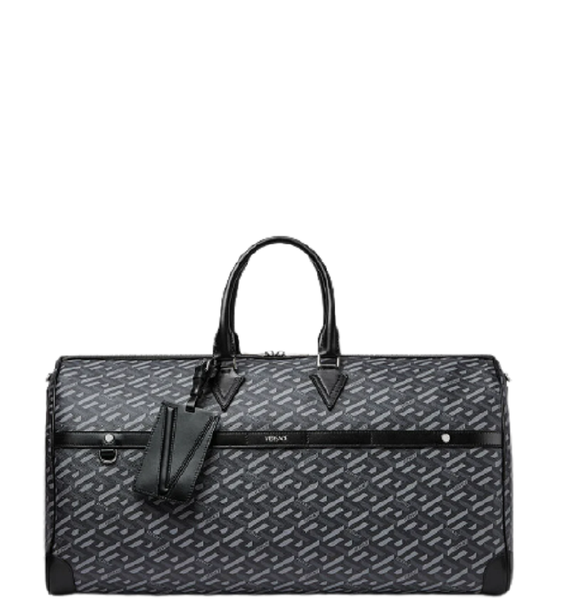  Túi Nam Versace La Greca Signature Travel Bag 'Black Gray' 