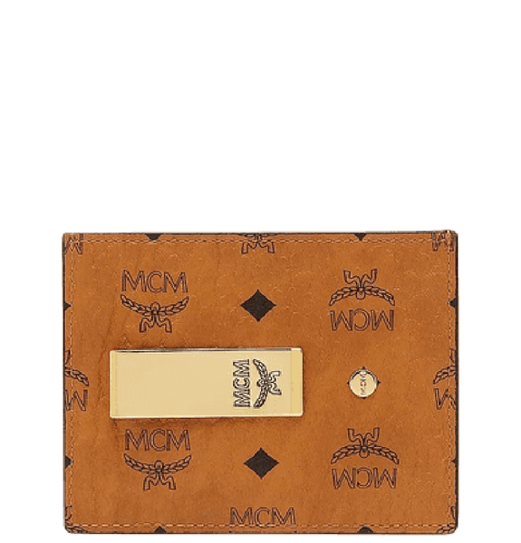 Ví MCM Money Clip Card Case in Visetos 'Cognac' 