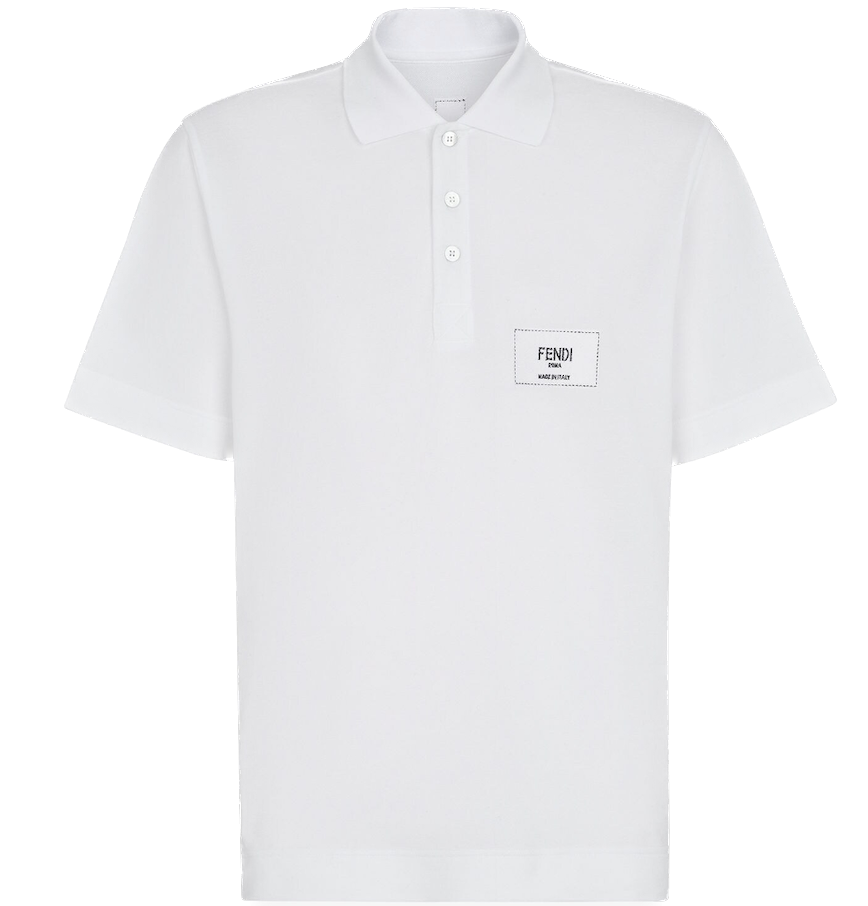 Fendi Men's Cotton Polo Shirt White