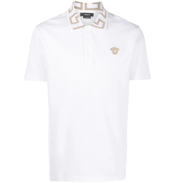  Áo Nam Versace Greca Polo Shirt 'White' 