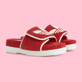  Dép Nam Gucci x Adidas GG Platform 'Red' 