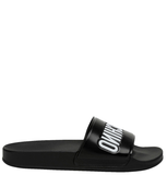  Dép Nam Moschino Rubber Pool Slides 'Black' 