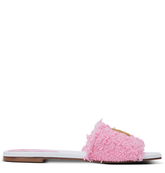  Dép Nữ Balmain Dafne Leather Tweed Mules 'Pink' 