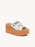  Dép Nữ Chloe Woody Wedge Espadrille 'White' 
