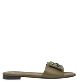  Dép Nữ Fendi Baguette Leather Slides 'Green' 