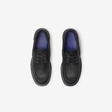  Giày Nam Burberry Leather Raft Boat Shoes 'Black' 