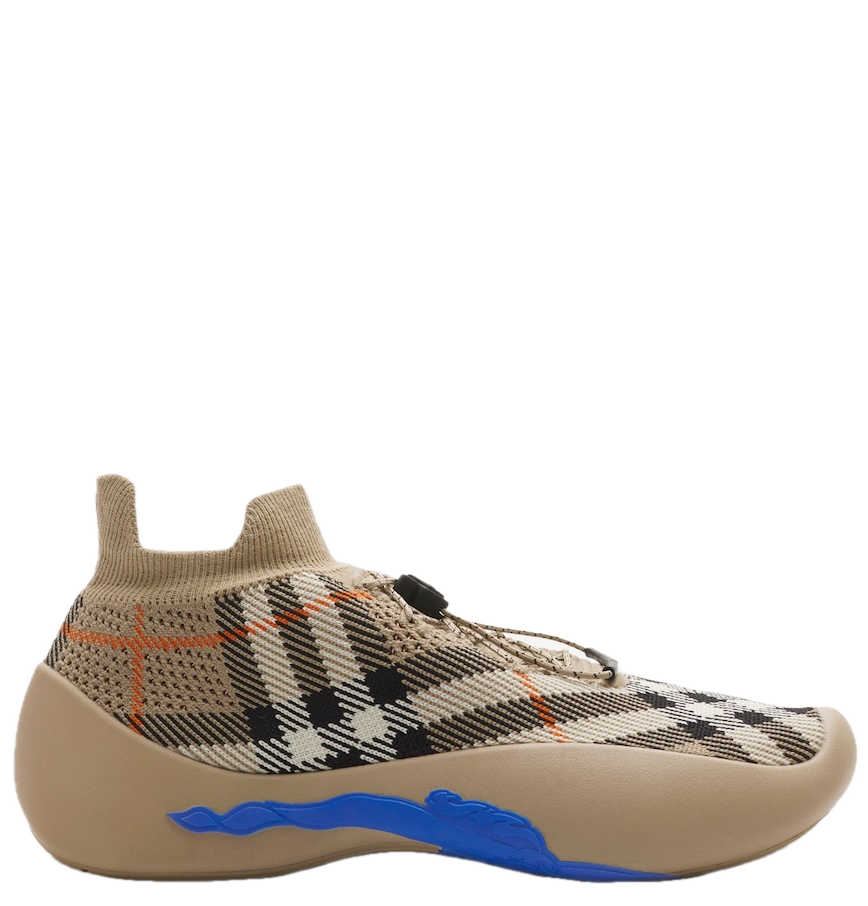 Giày Nữ Burberry Check Knit Neptune Sneakers 'Sand' 