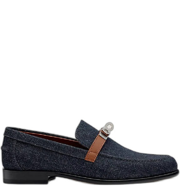  Giày Nữ Hermes Destin Loafer 'Bleu Brut Gold' 