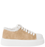  Giày Nữ Miu Miu Suede Sneakers 'Ecru' 