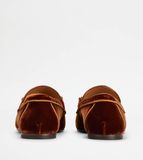  Giày Nữ Tod's Loafers In Velvet 'Brown' 