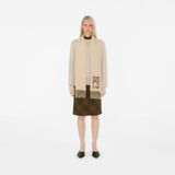 Khăn Burberry Check Label Cashmere Scarf 'Nutmeg' 