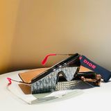  Kính Dior Mirror Logo Shield Sunglasses 'Blue' 