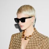  Kính Nữ Gucci Cat Eye Sunglasses 'Black' 