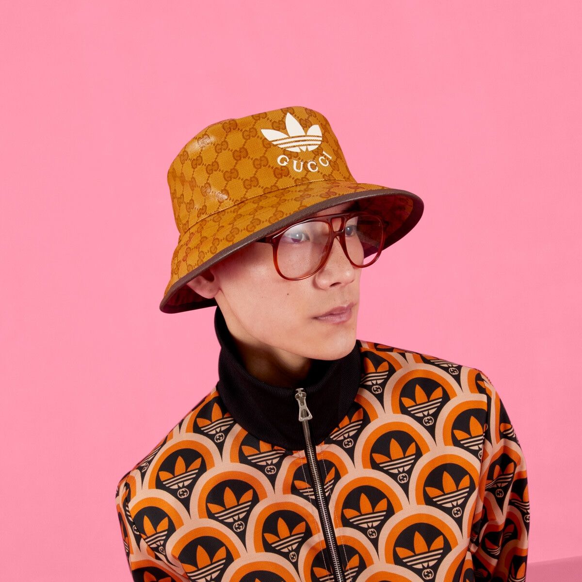 Gucci x Adidas Black Web Trim Leather Bucket Hat S⁄56 cm Gucci 