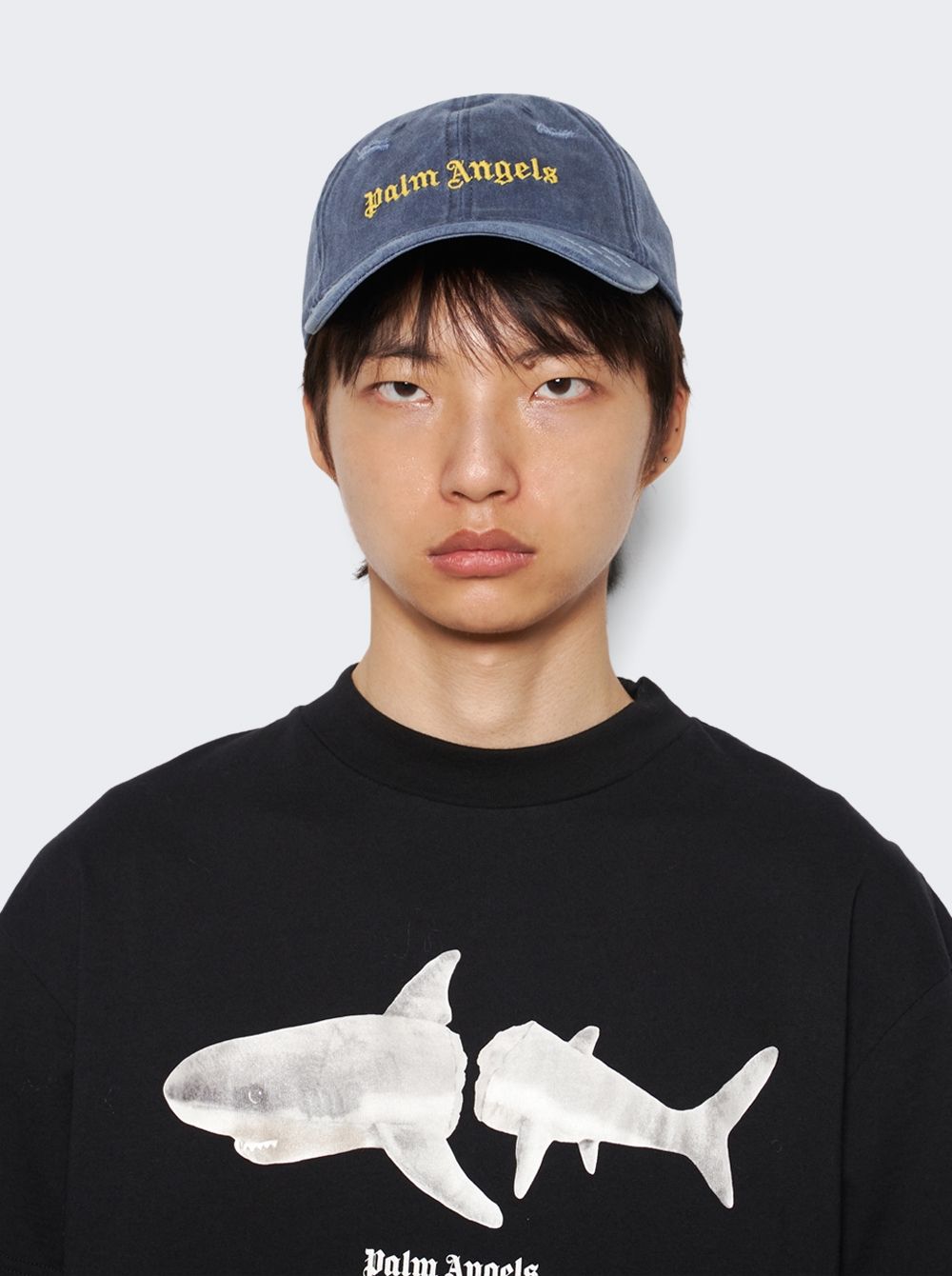  Mũ Palm Angels Ripped Logo Cap 'Navy' 