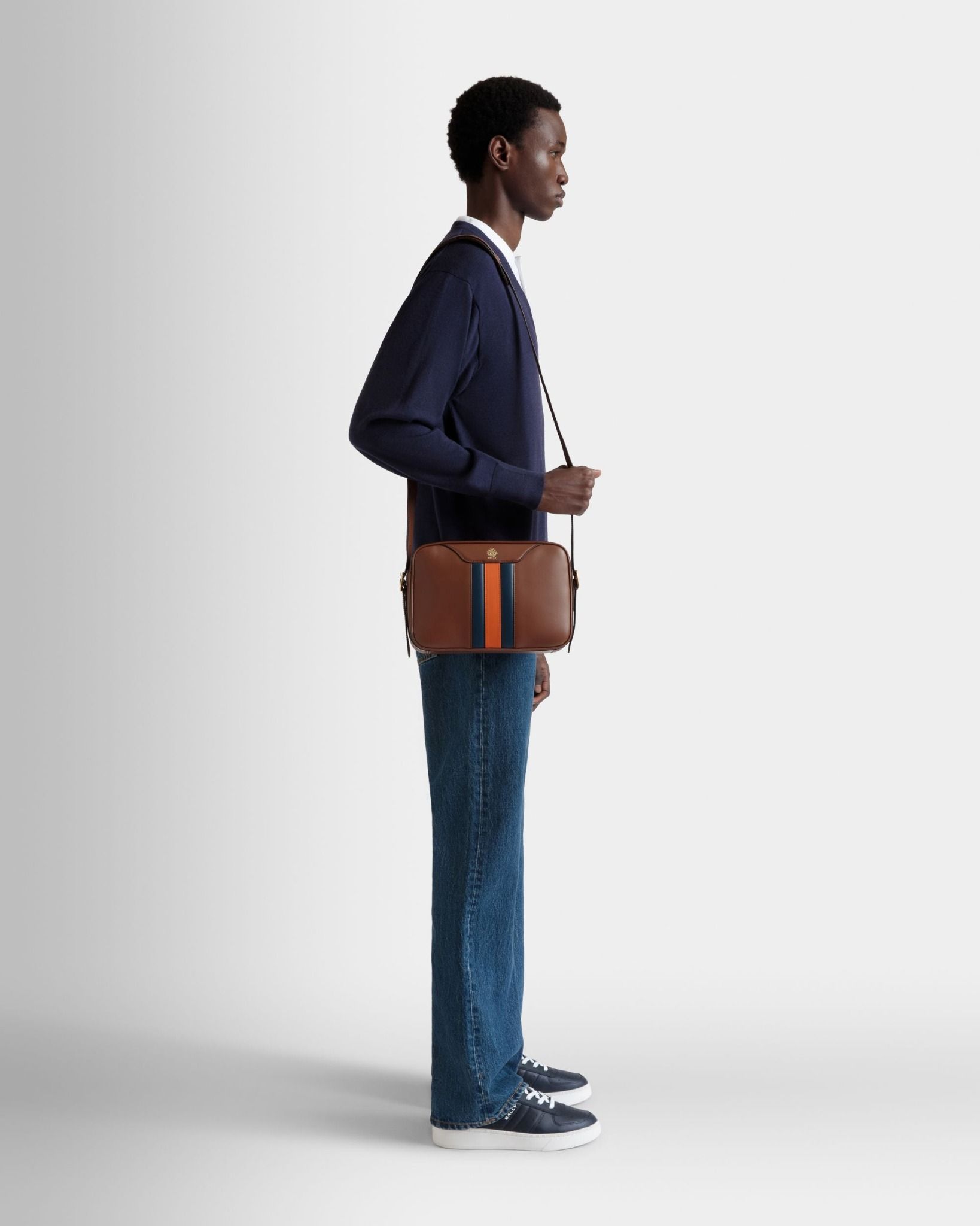  Túi Bally Beckett Crossbody Bag In Leather 'Brown' 