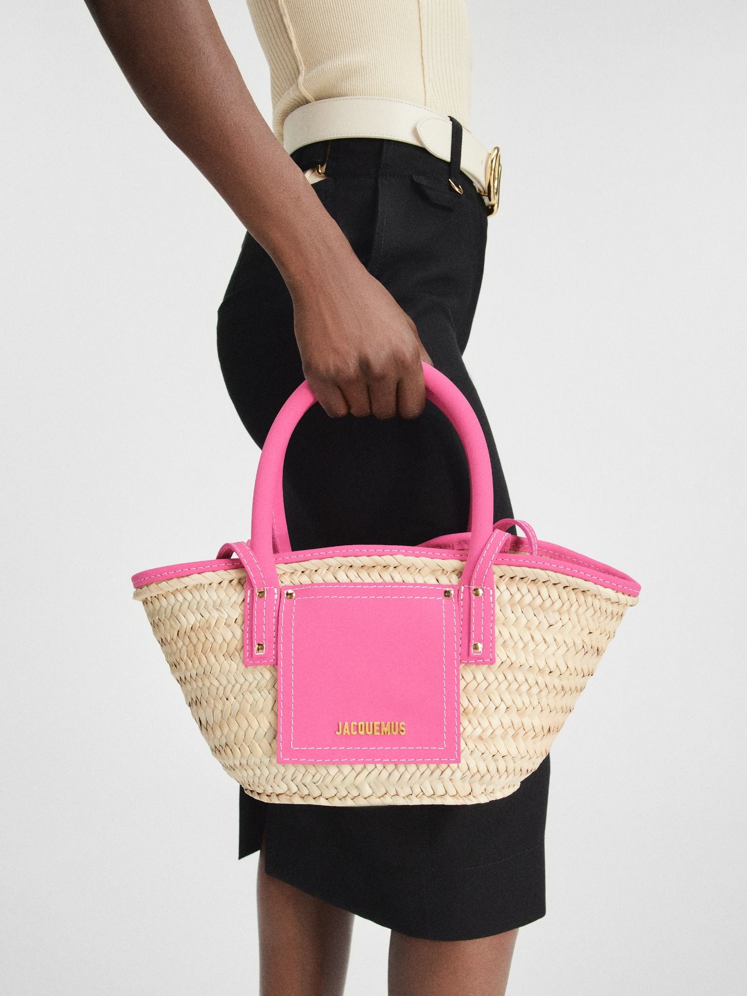 Túi Nữ Jacquemus Small Soli Basket 'Pink' 