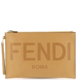  Túi Nữ Fendi Large Flat Pouch 'Beige' 