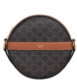  Túi Nữ Celine Round Purse On Strap In Triomphe Canvas And Lambskin 'Brown' 