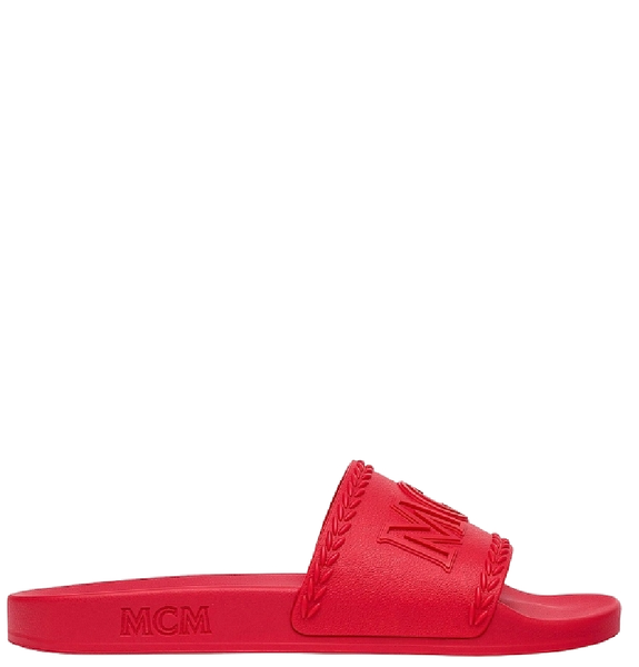  Dép MCM Big Logo Rubber Slides 'Red' 